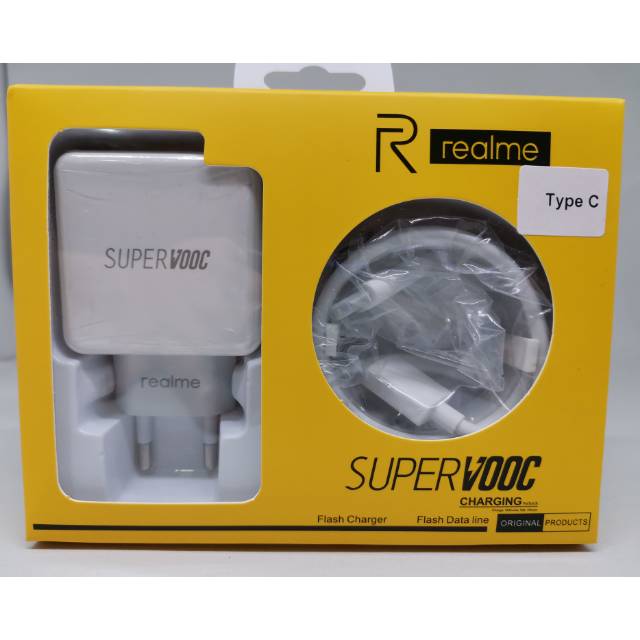 CHARGER Realme SUPER VOOC FLASH CHARGER FLASH DATA LINE CHARGING Cable Travel CASAN TC