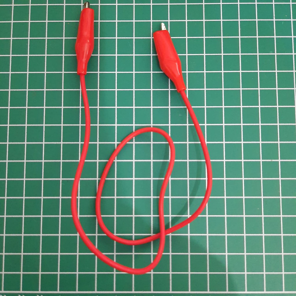 KABEL CAPIT BUAYA ALIGATOR CLIP KECIL 50CM - MERAH