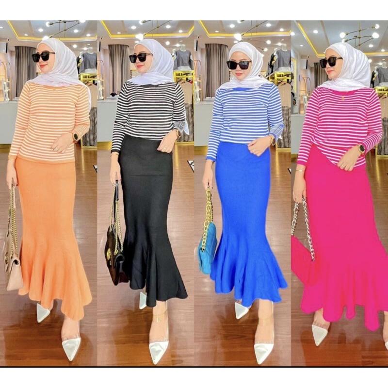 Set rok mermaid rajut import premium