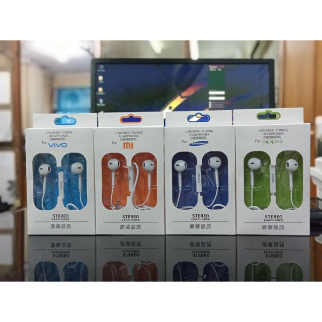 Headset branded Vivo,Xiaomi,Oppo,Samsung,Realme Handsfree Superbass Earphone Extrabass