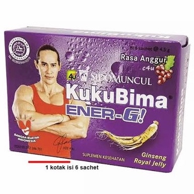 

Kuku Bima Ener-G Rasa Anggur Isi 6 - KukuBima Minuman Berenergi Penambah Stamina