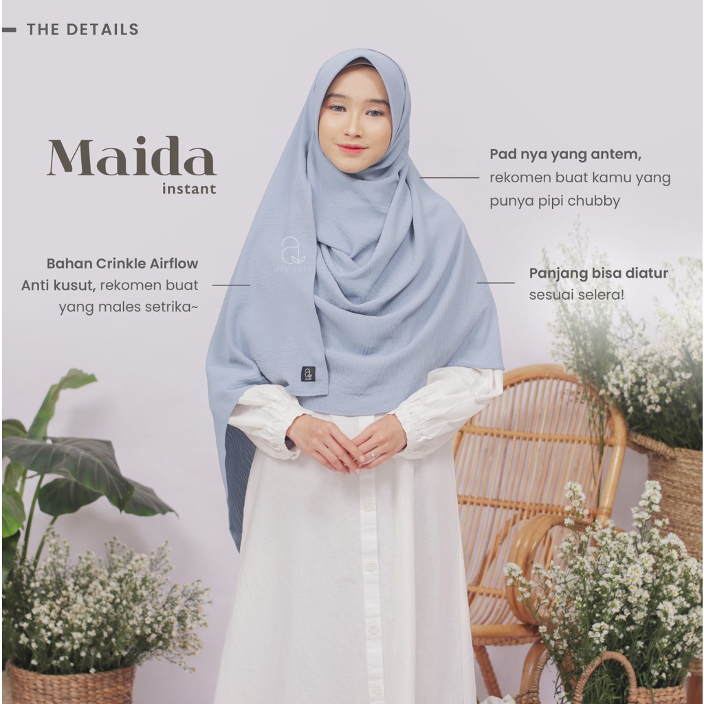 AZMEELA MAIRA MAIDA PASHMINA INSTANT BAHAN CRINCLE