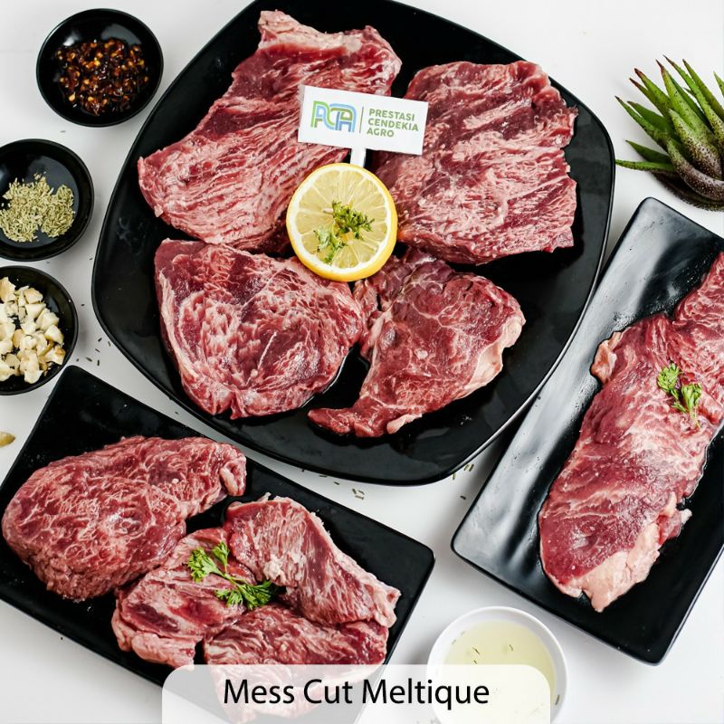 

Daging steak sapi meltique Mess cut [1kg ]