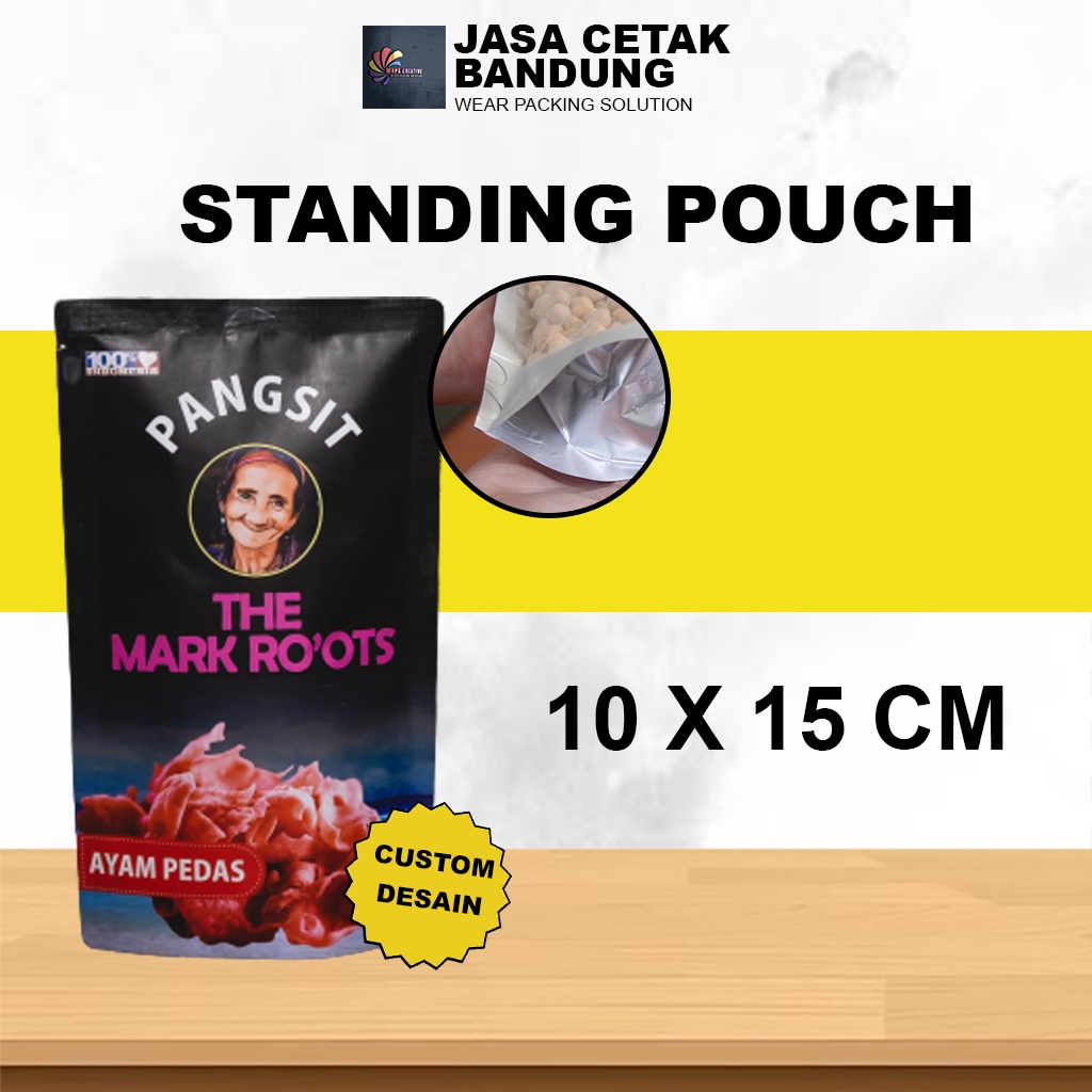 KEMASAN CUSTOM STANDING POUCH UKURAN 10X15