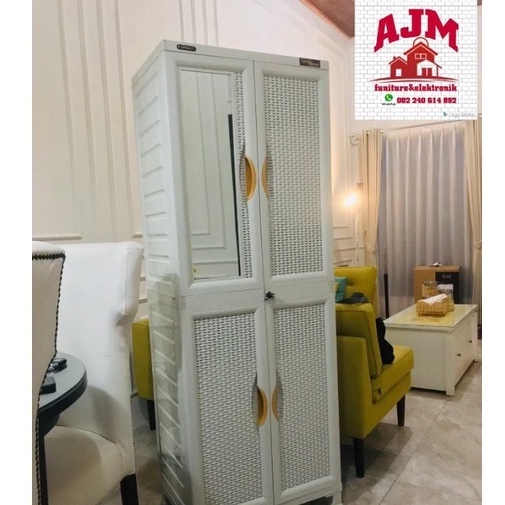 lemari plastik gantung napolly G 88 / lemari plastik rotan