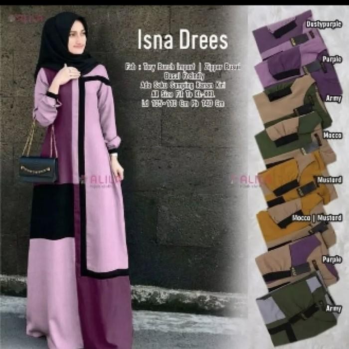 Isna Maxi Dress - Baju Gamis Wanita - Dress Muslim Kekinia - Maxi Dres