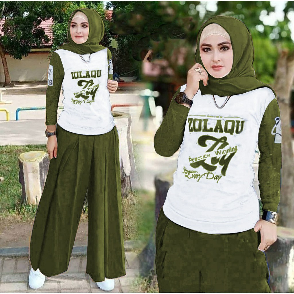 OB16 Setelan Celana Kulot Gowes XL 4WARNA / AK / Baju Stelan Muslim Jumbo / Pakaian Stelan Muslimah