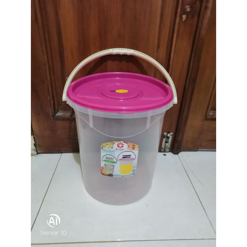 SUNLIFE Toples kerupuk /Tempat Es Buah gagang plastik 16,5 liter, 25 liter handy airtight Container