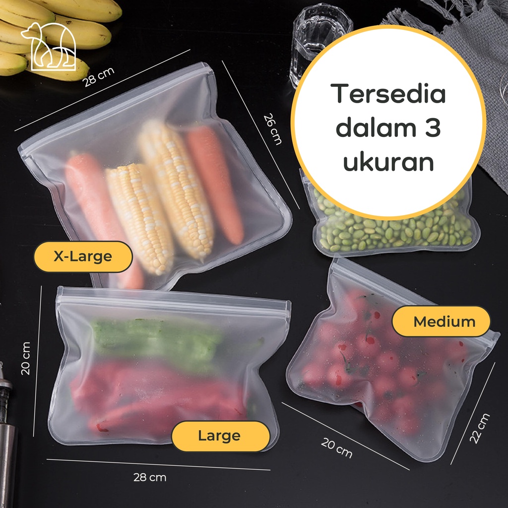 【IKONE】AIKO Plastik Kulkas Penyimpanan Reusable Ziplock Quality Material EVA Berbahan Tebal Menjaga Kulitas Makanan Segar Plastic Storage Fridge