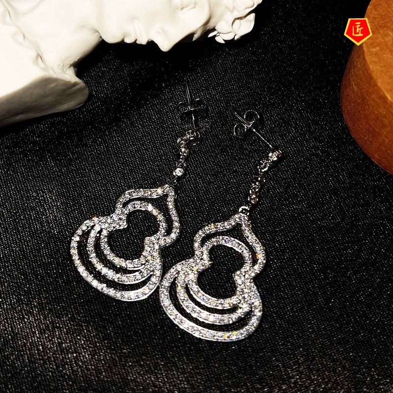 [Ready Stock]Luxury Pt950 Gourd Long Earrings
