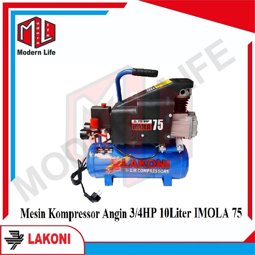 Lakoni Imola 75 Imola75 Mesin Kompressor Angin Listrik 3/4 HP 10 Liter