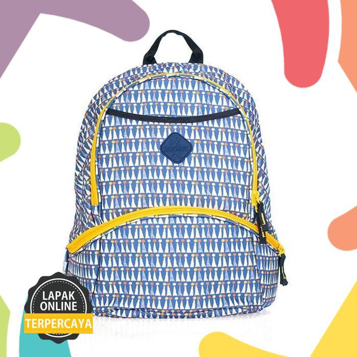 Hot Item Okiedog Freckles Backpack Triangle Kangaroo Dot Blue Barang Original