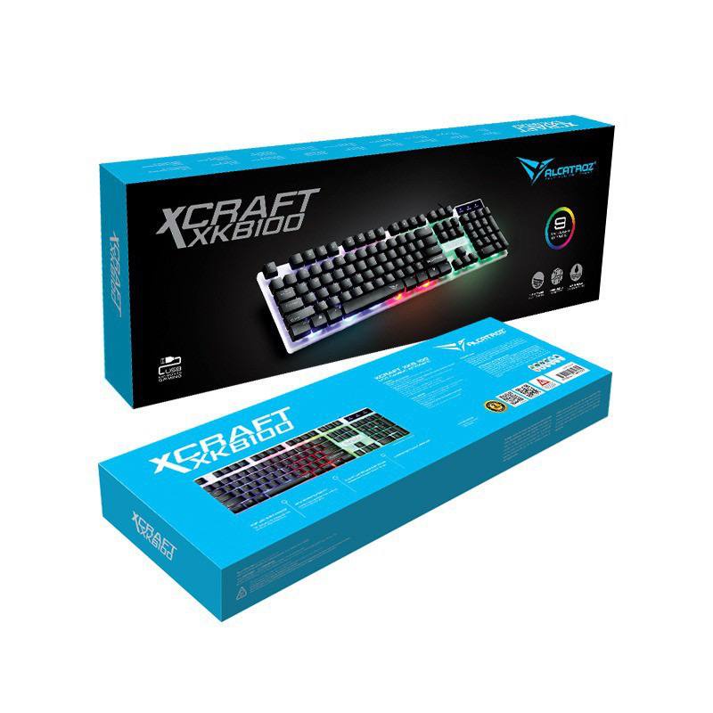 JT - 1 SET Keyboard Gaming with Mouse Alcatroz X-Craft XKB-100 Spill Proof with 9 Backlight Effect