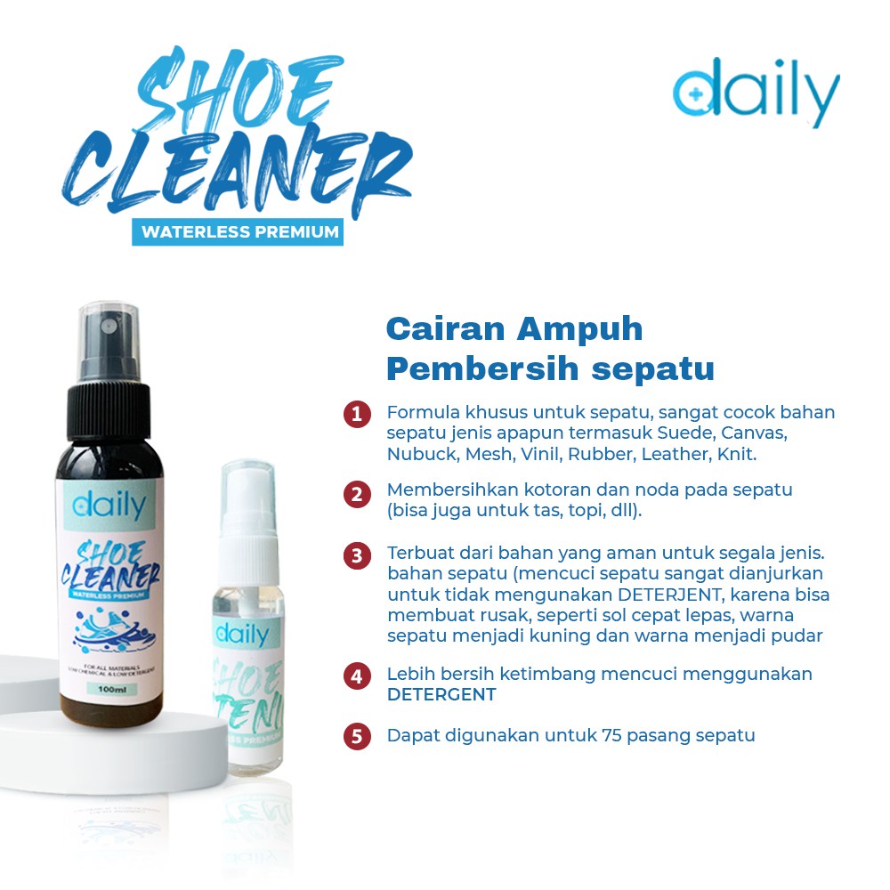 Daily Shoe Cleaner Waterless Pembersih Sepatu Sneaker Sepatu Putih Tanpa Air/ Sabun Cuci Sepatu Perawatan Sepatu Parfume Sepatu Pemutih Sepatu