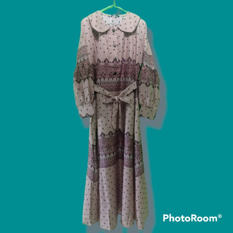 gamis tangan balon/gamis shakila/gamis kerah korea