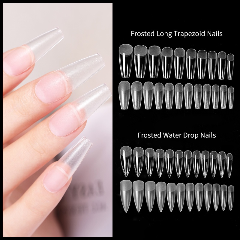 24pcs / Set Kuku Palsu Ultra Tipis Warna Matte Untuk Nail Art / Manicure