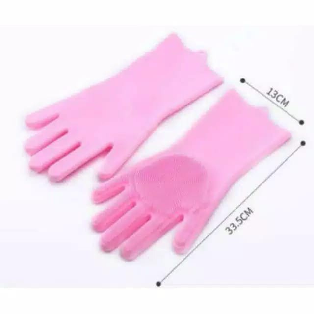 &lt;^ SJA ^&gt; Sarung Tangan Cuci Piring Korea Bulu Magic Karet Silicone