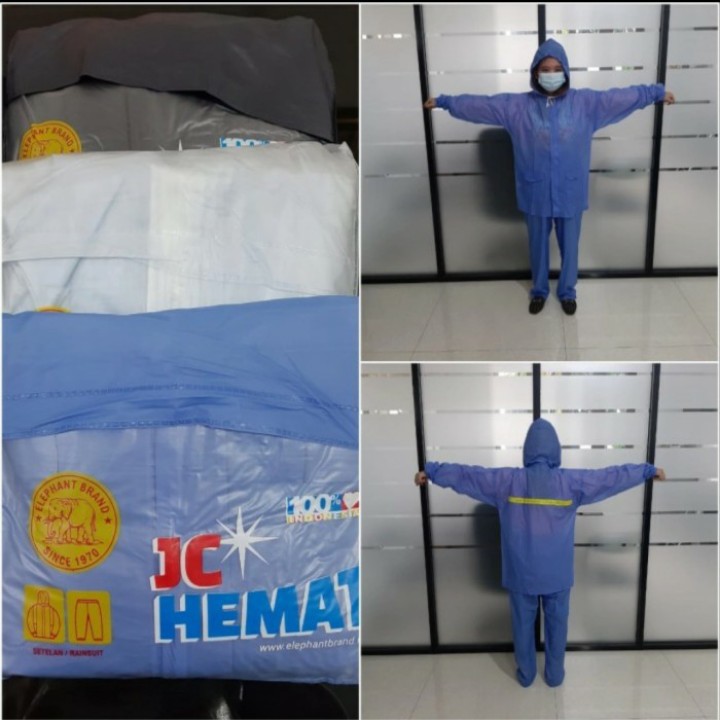 Jas Hujan Stelan Celana JC Hemat dewasa waterproof Merek Gajah Elephant