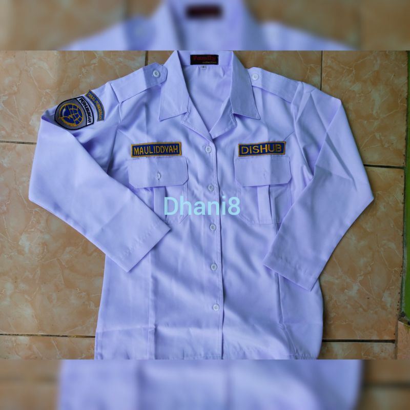 KEMEJA PUTIH DISHUB WANITA,KEMEJA DISHUB PDH WANITA