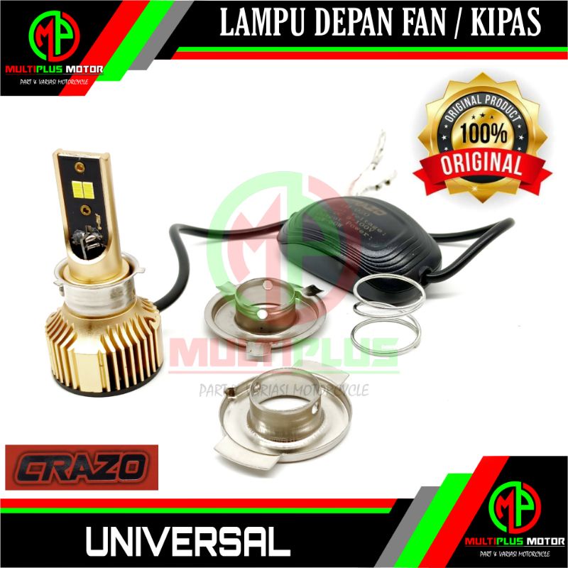 Bohlam Bolam lampu depan led kipas HID CRAZO,UNIVERSAL MOTOR,MOBIL,BEAT,VARIO,MIO,GRAND,JUPITER Z,VE