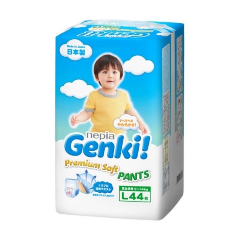 Nepia Genki Pants Jumbo Pack L44 - Popok Bayi Sekali Pakai Tipe Celana