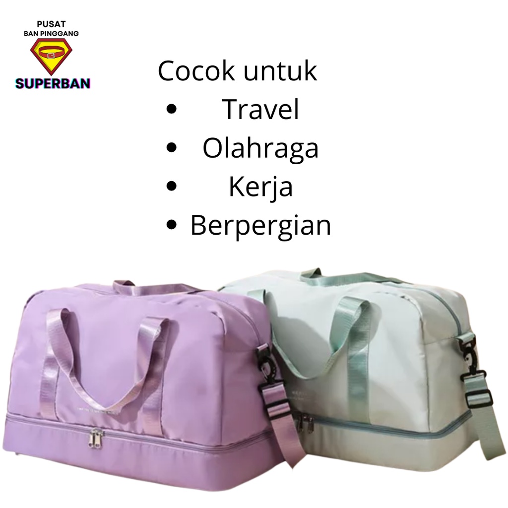 TAS DUFFEL GYM OLAHRAGA KERJA TRAVEL MERYL BESAR BIG SIZE ANTI AIR MUAT BANYAK OUTDOOR - SUPERBAN