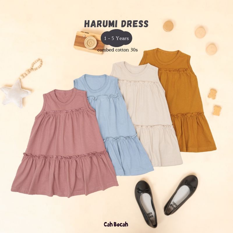 CAH BOCAH - HARUMI DRESS - DRESS ANAK - BAJU ANAK - DRESS BAYI