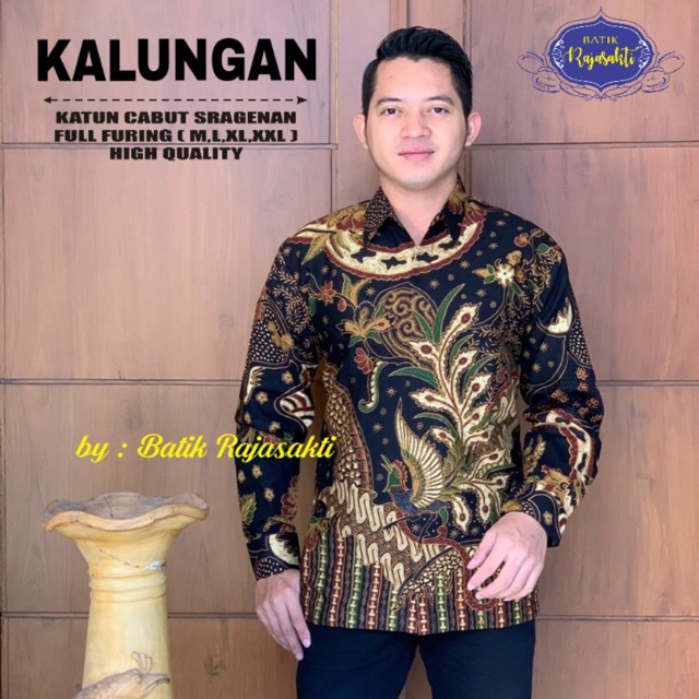 Batik Pria KALUNGAN Katun Cabut Sragenan Full Furing Termurah