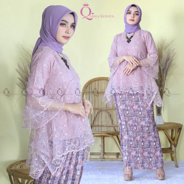set kebaya brokat waka qiana /kebaya modren /kebaya muslim /kebaya wisuda