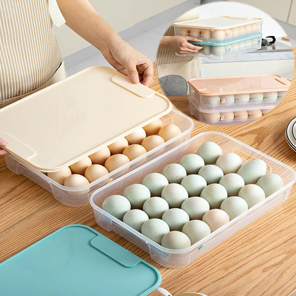 Solighter Egg Carton Storage Box Superimposable Home Storage Fresh-keeping Box