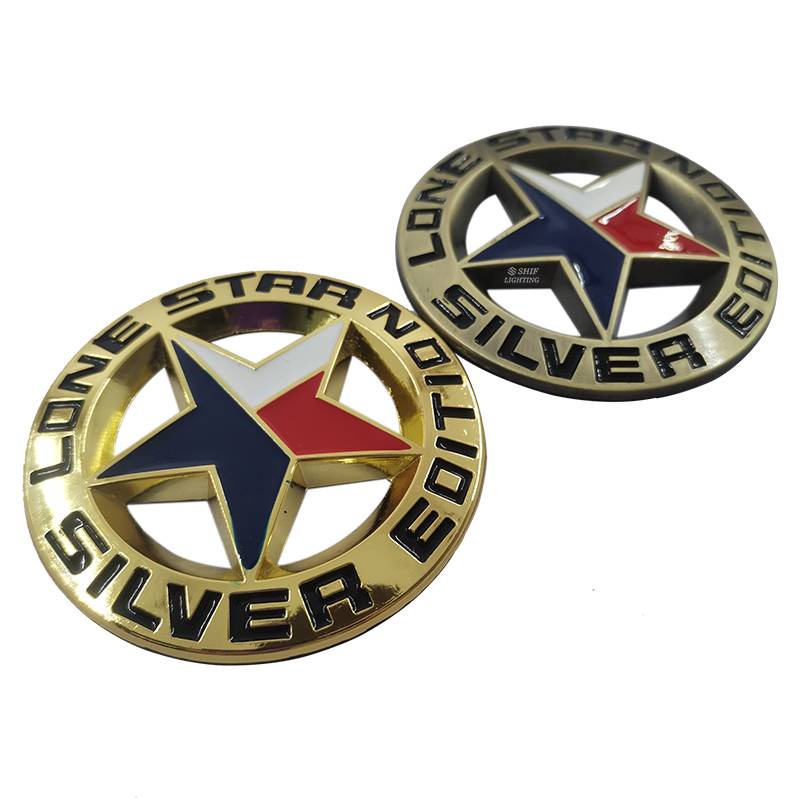 1 x Metal Gold LONE STAR Logo Car Auto Rear Trunk Decorative Emblem Sticker Badge Decal TEXAS EDITION