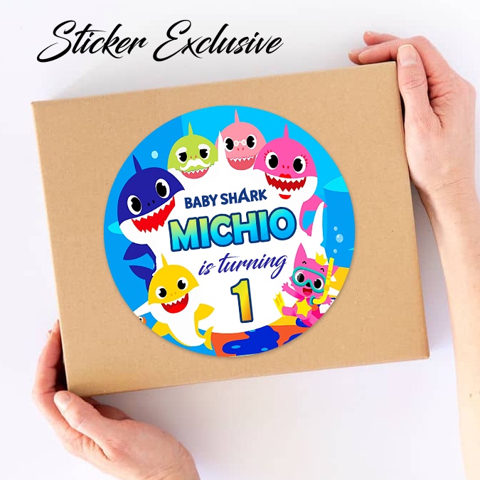 

50 STIKER / STICKER BABY SHARK 36 UTK BAG / BENTO / SOUVENIR ULTAH ULANG TAHUN