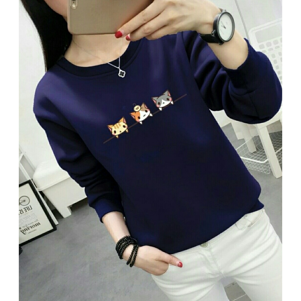 [miawmiaw TOP black VE]Sweater wanita babytery varian warna