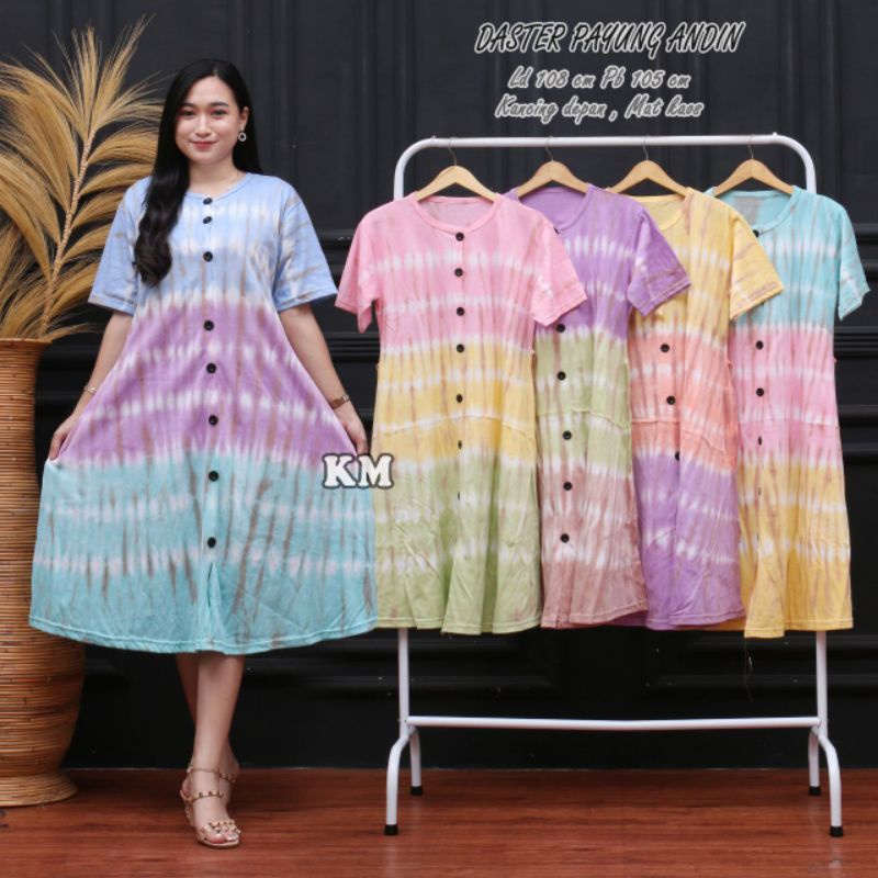 DASTER KAOS PAYUNG JUMBO KEKINIAN MOTIF TIEDYE BUSUI DEPAN ADEM MURAH