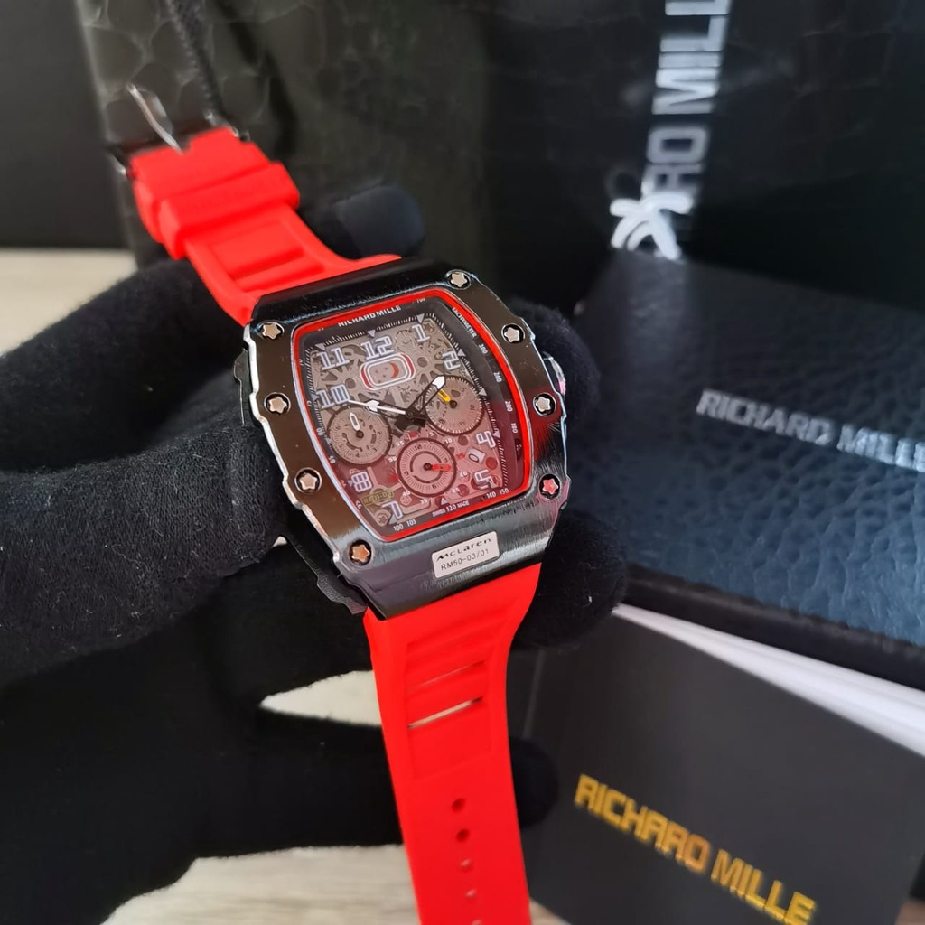 JAM TANGAN PRIA H.BL0T ANALOG RUBBER CRONO TANGGAL AKTIF DIAMETER 4,5 CM + BOX , PAPER BAGS DAN BUKU