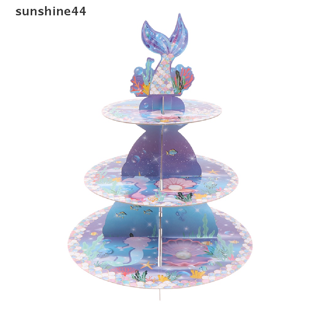 Sunshine 1 Set Stand Kue Ulang Tahun Bentuk Mermaid Untuk Baby Shower