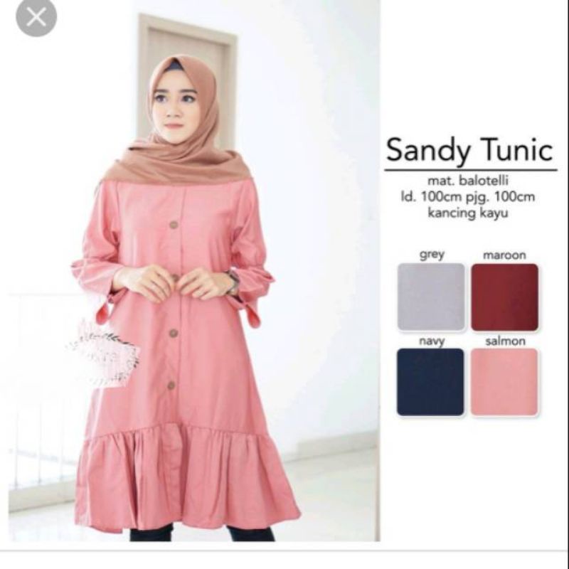 Sandy tunik atasan wanita fashion muslim remaja