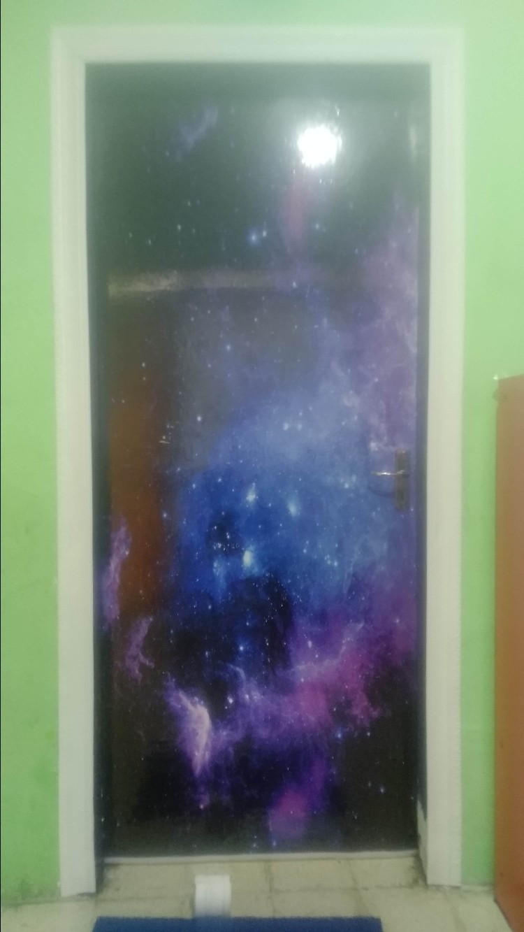 [stiker Pintu Kamar Mandi Dan Sticker Pintu Kamar] Motif Terbaru - Space