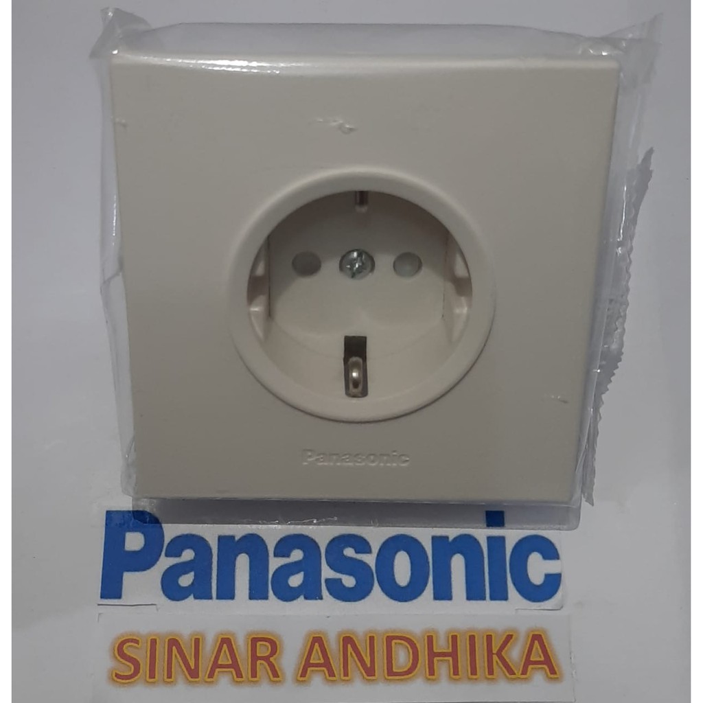 STOP KONTAK SINGLE GROUNDING (CP) PUTIH STYLE E PANASONIC WESJP 1121W