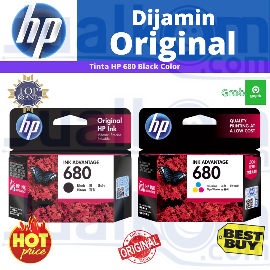 PAKET TINTA HP  680 (BLACK &amp; COLOUR )ORIGINAL