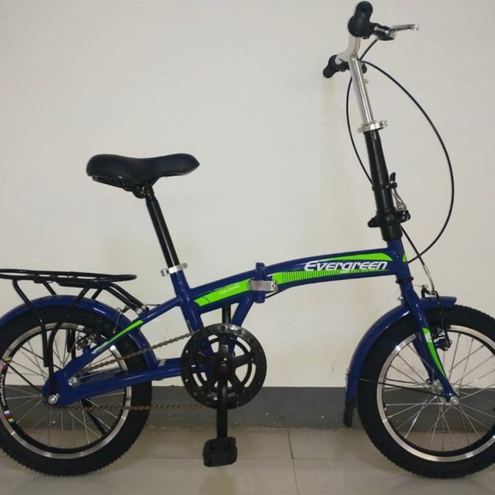 Sepeda Lipat Anak 16 inch Evergreen 6 Speed Murah-1 SPEED - BIRU