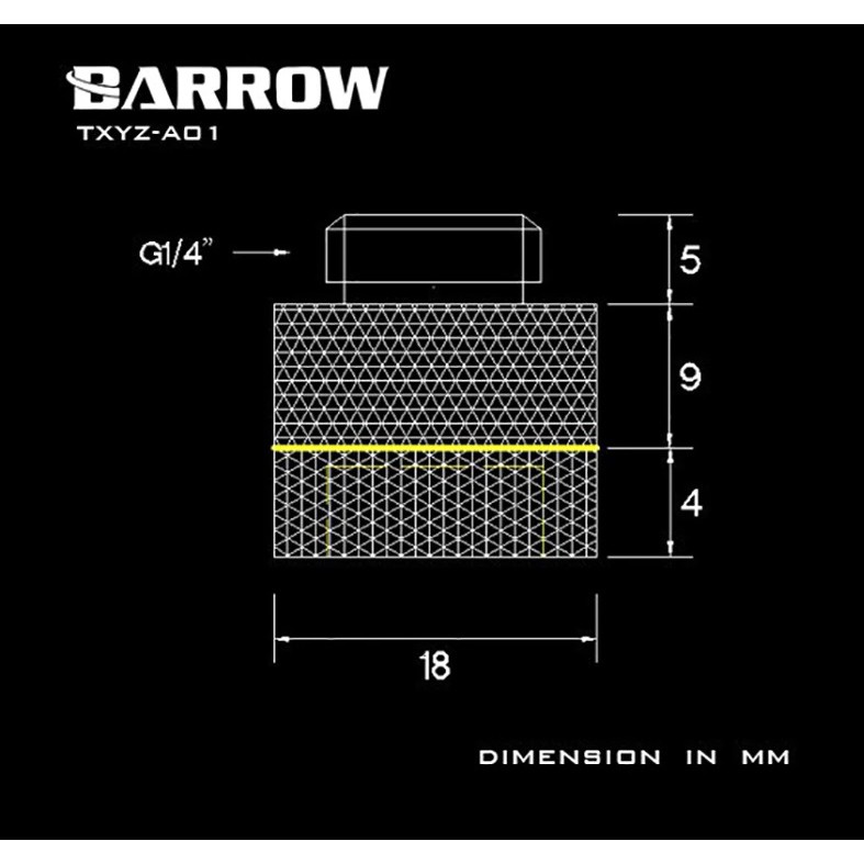 BARROW TXYZ-A01 Anti-Twist Extender Rotary M-F G1/4 Fitting - White