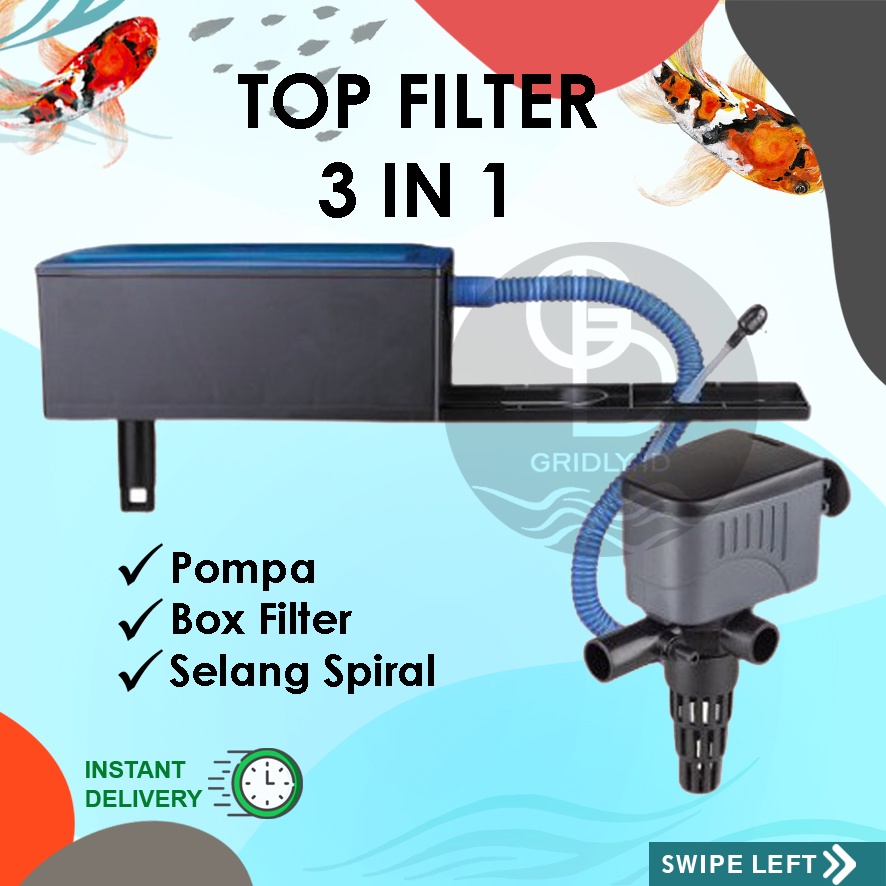 Jual Promo Paket Lengkap Top Filter Atas Aquarium Cm Lengkap Set In Pompa Box