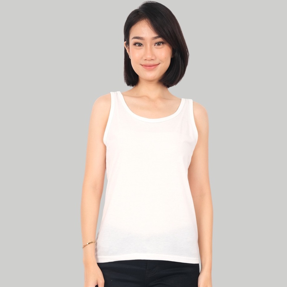 Monellina APRILA Tank Top Wanita Oversize Polos Singlet-5