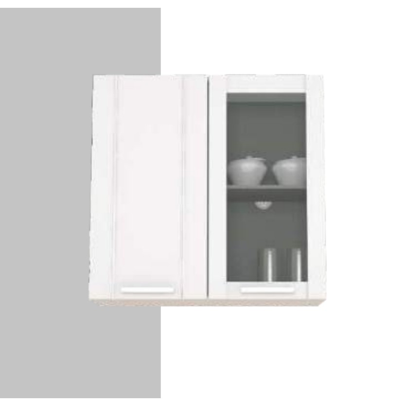 Kitchen set lemari dapur  2 pintu atas putih glossy madrid BANDUNG
