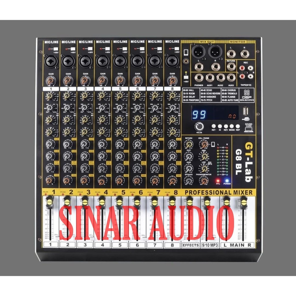 MIXER AUDIO GT LAB G 8 BL - G8BL - G-8BL ORIGINAL 8 CHANNEL