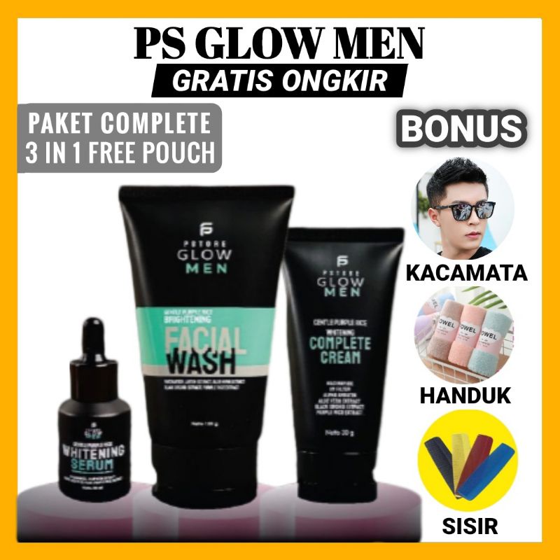 PS GLOW MEN SKINCARE PENCERAH WAJAH PENGHILANG FLEK HITAM PERAWATAN WAJAH PRIA PSGLOW PSTORE GLOW ME