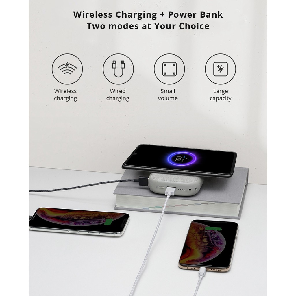 SOLOVE W5 - 10000mAh Power Bank with Qi Wireless Charging