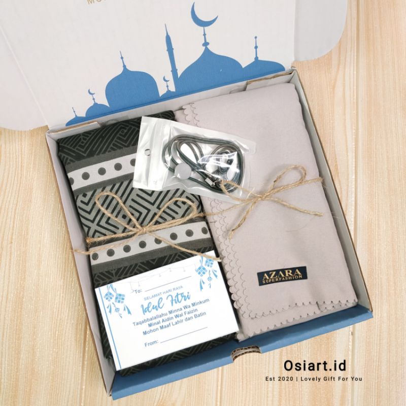Hampers Ramadhan Hijab Syar'i Motif dan Polos Bingkisan Hari Raya Idul Fitri Kerudung Paket Parcel J