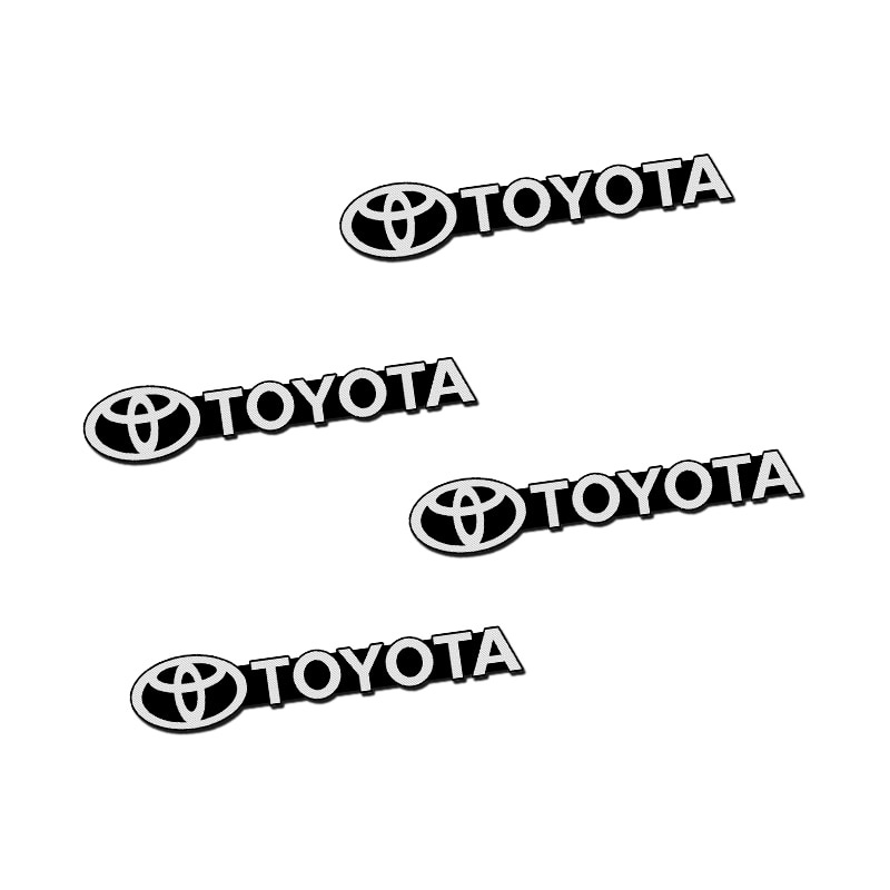 4pcs Stiker emblem / badge 3D Bahan aluminum Untuk speaker stereo Toyota